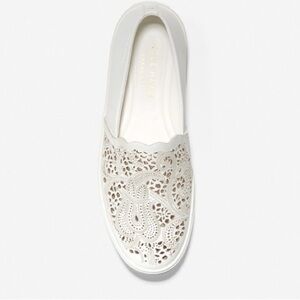 Cole Haan GrandPro GRAND.OS Spectator Laser Cut White Leather Sneakers Sz 11B